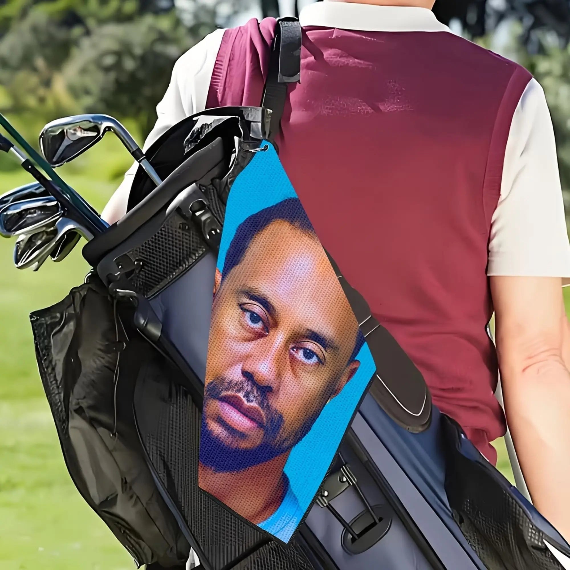 Tiger Design Funny Microfiber Premium Golf Towel, Printed Golf Towels for Golf Bags for Men&Women, Golf Accessories For Dad