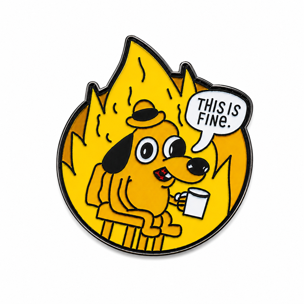 "This Is Fine" Dog Ball Marker